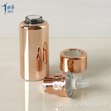 Бутылка PETG из розового золота на 15 мл с безвоздушным насосом